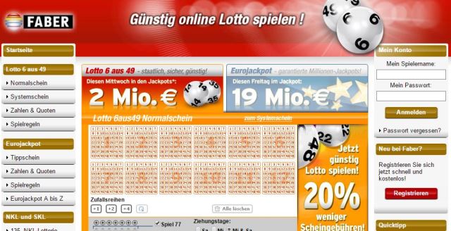 Faber Renten Lotto Telefon