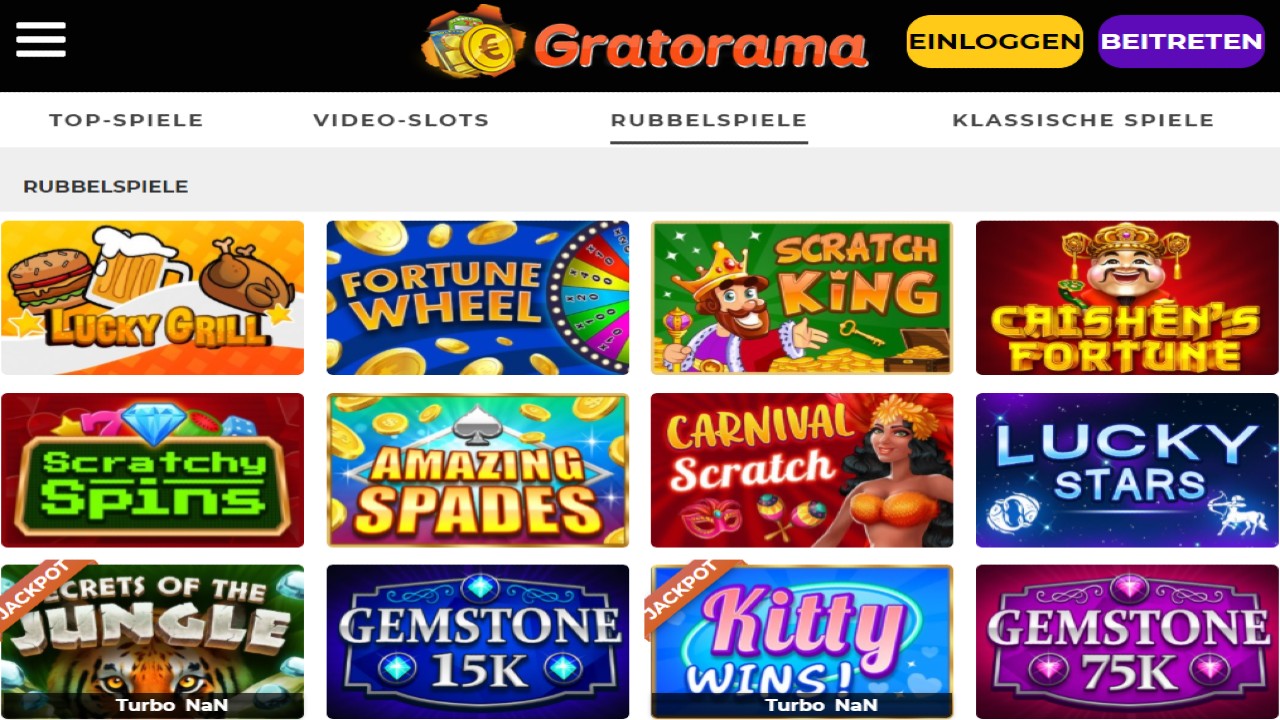 Gratorama Rubbellose online spielen