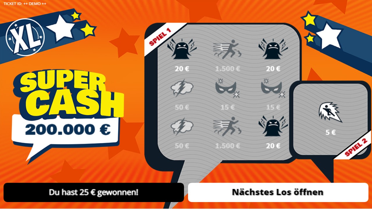 Super Cash XL Lottohelden Rubbellose Bonus