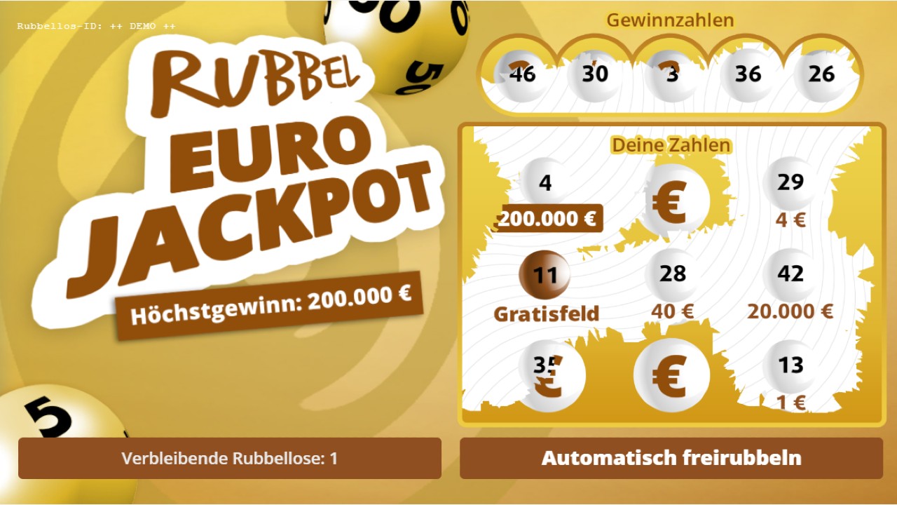 Rubbel EuroJackpot Rubbellos