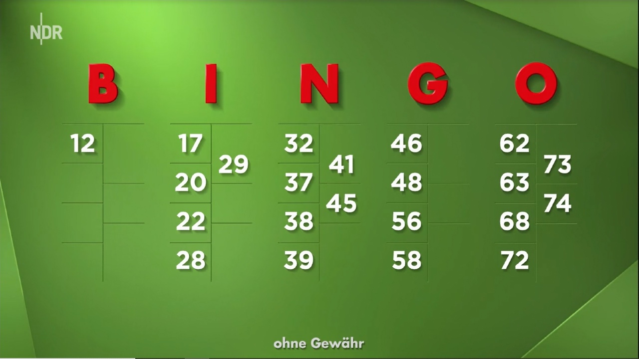 Umweltlotterie Bingo