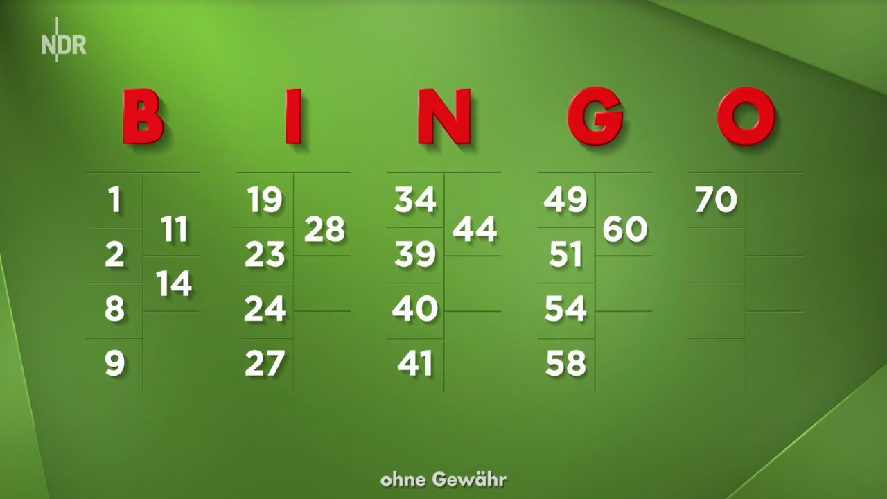 Bingo Umweltlotterie Jackpot