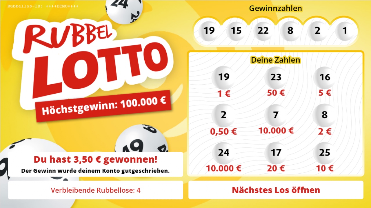 Lotto 6 aus 49 Rubbellose