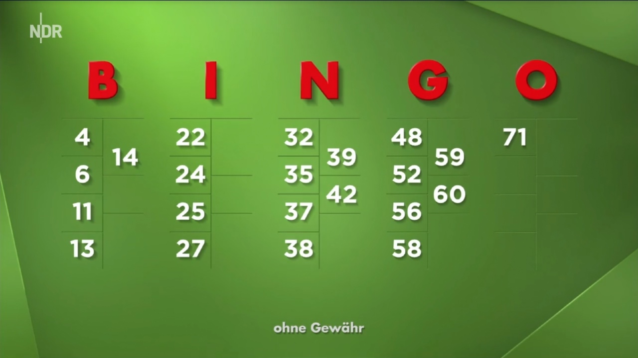 Adventsgewinn beim Bingo